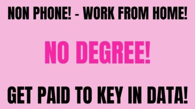 Non Phone Work From Home Job | No Degree | Get Paid To Key In Data | Online Jobs Hiring Now