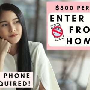 $800 PER WEEK! ENTERING DATA FROM HOME! NO PHONE! NO DEGREE REQUIRED!