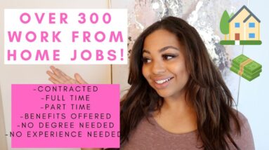 327 WORK FROM HOME JOBS PAYING UP TO $90,000 PER YEAR NO DEGREE NEEDED AND FULL BENEFITS PROVIDED!