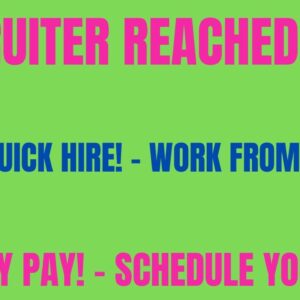 Recruiter Reached Out! Easy Quick Hire Work From Home Job | Schedule Yourself | Weekly Pay