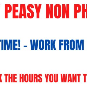 Easy Peasy Non Phone | Part Time Work From Home Job | You Pick Your Hours You Want To Work