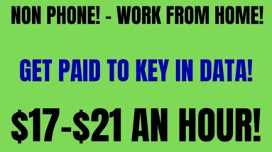 Non Phone | Get Paid To Enter Data | $17 - $21 An Hour | Non Phone Work From Home Job | Online Job