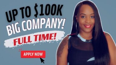 GET PAID UP TO 100K YEARLY! WORK MONDAY-FRIDAY! FULL TIME WORK FROM HOME JOB WITH BENEFITS!