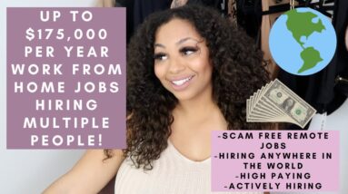 UP TO $175,000 PER YEAR HIRING GLOBALLY WORK FROM HOME JOBS W/ BENEFITS! NO DEGREE NEEDED EASY APPLY