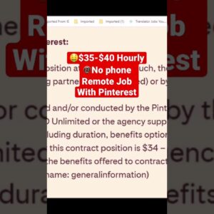 Work from home job with Pinterest. Watch Full workfromhome #onlinejobs #nonphone