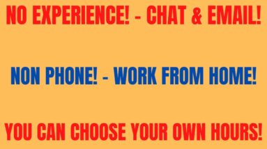 No Experience | Non Phone Work From Home Job | Chat & Email | Choose Your Hours You Want To Work