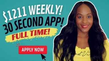 IT TAKES 30 SECONDS TO APPLY! $1211 PER WEEK STARTING PAY! WORK FROM HOME JOB WITH GREAT BENEFITS!