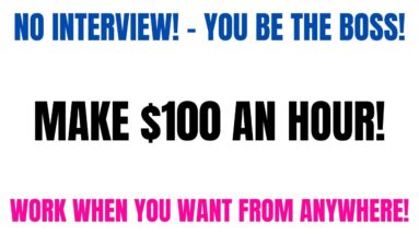 No Interview | You Be The Boss | Make $100 An Hour | Work When You Want | Work From Home Job Hiring