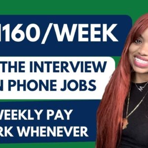 🎁IMMEDIATE START WEEKLY PAY NO INTERVIEW NON PHONE JOBS THAT PAY UP TO $1160 WEEKLY! START ASAP.