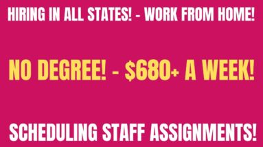 Hiring In All States | Work From Home Job | No Degree | $680+ A Week Work From Home Job Hiring Now