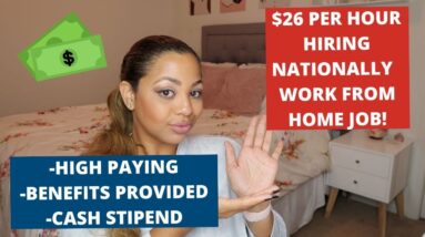 EASY $26 PER HOUR NO DEGREE NEEDED OPEN NATIONALLY ASAP WORK FROM HOME JOB! FAST APPLICATION/HIRE