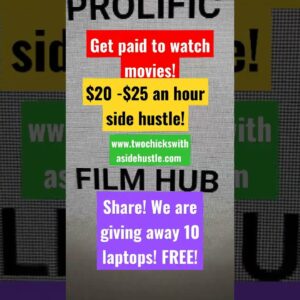 Get Paid To Watch Movies! Anyone Can Do It! $20-$25 An Hour! Side Hustle Cash! Work From Home Job