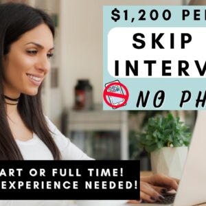 $1,200 PER WEEK! *NO INTERVIEW* NO TALKING ON THE PHONE! PART OR FULL TIME! NO EXPERIENCE REMOTE JOB
