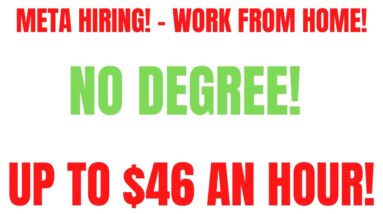 Facebook Hiring Work From Home Job | Up To $46 An Hour | No Degree|  Remote Job Hiring Now