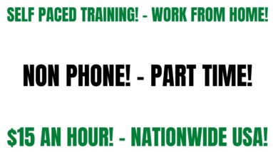 Self Paced Training Non Phone Work From Job | $15 An Hour | Nationwide USA | Part Time Online Job