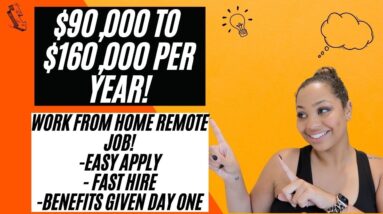 $90,000 TO $160,000 WORK FROM HOME JOB HIRING ASAP WITH AN EASY APPLY! BENEFITS GIVEN DAY ONE 2022!