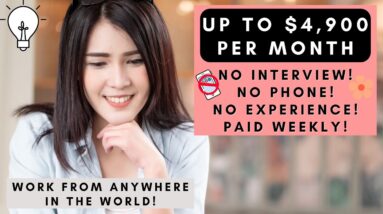 PAID WEEKLY! NO INTERVIEW! EARN $3,250 - $4,900 TO REVIEW CALLS FROM HOME *NO TALKING ON THE PHONE*