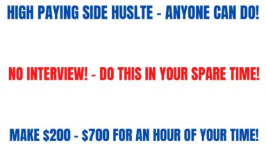 High Paying Side Hustle - Anyone Can Do | No Interview | Make $200- $700 For An Hour Of Your Time