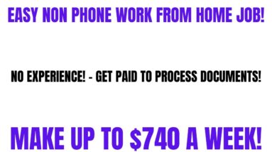 Easy Non Phone Work From Home Job | No Experience | Get Paid To Process Documents |Up To $740 A Week