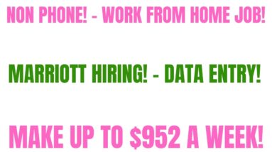 Non Phone Work From Home Job Marriott Hiring! Data Entry | Up To $952 A Week | Online Job Hiring Now