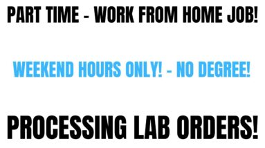 Weekend Work From Home Job | Part Time No Degree Work At Home Job | Processing Lab Orders Remote Job