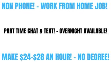 Non Phone Work From Home Job | Chat & Text | $24 - $28 An Hour | Part Time Work At Home Job