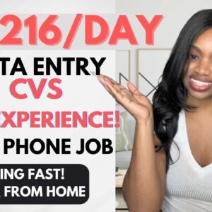 APPLY FAST! RARE $216 PER DAY NON PHONE DATA ENTRY ONLINE JOB WITH CVS! NO EXPERIENCE REQUIRED!
