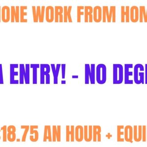 Non Phone Work From Home Job | Data Entry | No Degree | Up To $18.75 An Hour | Equipment |Online Job