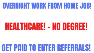 Overnight Work From Home Job | Healthcare NO Degree! Get Paid To Enter Referrals Online Job
