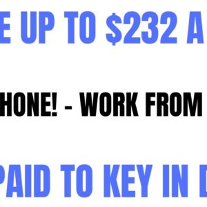 Make Up to $232 A Day | Non Phone Work From Home Job | Get Paid To Key In Data | Remote Job | Online