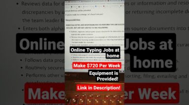 Online Typing Jobs At Home!!! Make $720 Per Week!!! Hiring Now!!!#shorts