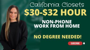California Closets Hiring $30 - $32 Hour NON-PHONE Work From Home Job 2023 | Data Admin | No Degree