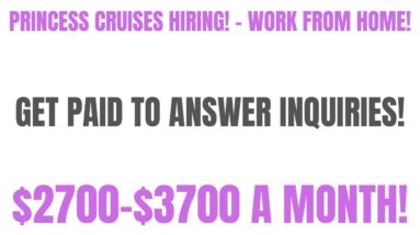 Princess Cruises Hiring! - Work From Home Job | Get Paid To Answer Questions | $2700 - $3700 A Month