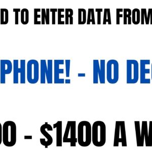 Get Paid To Enter Data | Non Phone Work From Home Job | $1000 - $1400 A Week | Online Job 2023