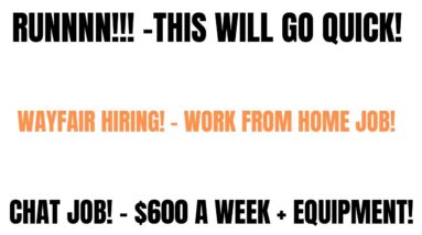 Runn! This Will Go Quick! Wayfair Hiring! Work From Home Job | Online Chat Job $600 A Week Equipment