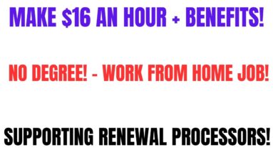 Make $16 an hour + Benefits! No Degree Work From Home Job Supporting Renewal Processors Online Job
