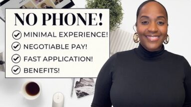 NO PHONE! $40,000 PER YEAR STARTING PAY! MINIMAL EXPERIENCE, FULL TIME WORK FROM HOME JOB!