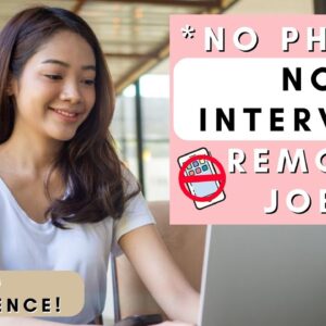 NO PHONE REMOTE JOB! $950 PER WK! NO INTERVIEW OR EXPERIENCE NON PHONE WORK FROM HOME JOBS 2023