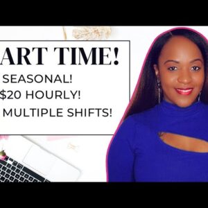 $20 HOURLY & PART TIME! MULTIPLE SHIFT OPTIONS! NEW WORK FROM HOME JOB