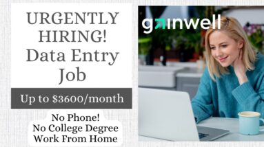 UP TO $3600/MONTH ENTERING DATA | URGENT HIRE | NO DEGREE | WORK FROM HOME | PERFECT FOR INTROVERTS