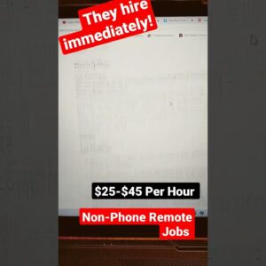 They Hire Immediately!!! $25-$45 Per Hour!!! Non Phone Work From Home Jobs!!!#shorts