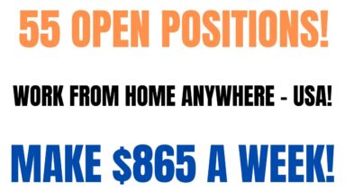 55 Open Positions | Work From Home Anywhere USA | Make $865 A Week Work From Home Job | Online Job