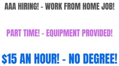 AAA Hiring Work From Home Job | Part Time Online Job | $15 An Hour Remote Job | Best Online Job 2023