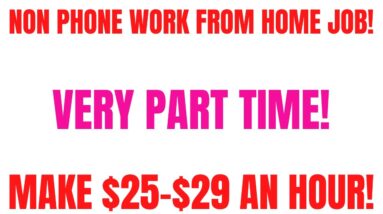 Non Phone Work From Home Job | Very Part Time Online Job | $25-$29 An Hour Work At Home Job | Remote