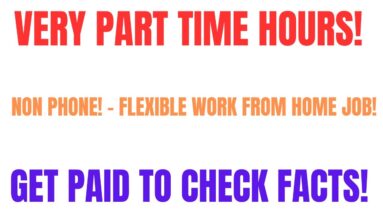 Very Part Time Hours | Non Phone Flexible Work From Home Job | Get Paid To Check Facts Online Job