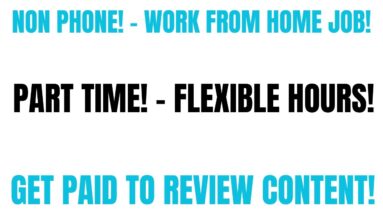 Non Phone Work From Home Job Part Time Flexible Hours | Get Paid To Review Content Best Online Job