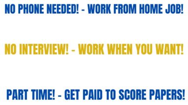 No Phone Needed! Part Time! Work When You Want |  Get Paid To Score Papers | Work From Home Job