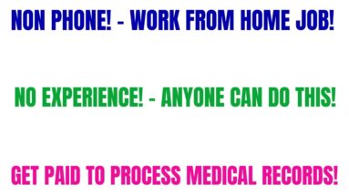 Non Phone Work From Home Job | Get Paid To Process Medical Records | Anyone Can Do This | Online Job