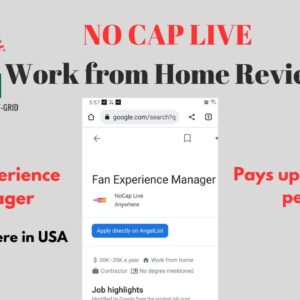 No Cap Live Pays $35,000 per year |Fan Experience Manager /Work from Home Review