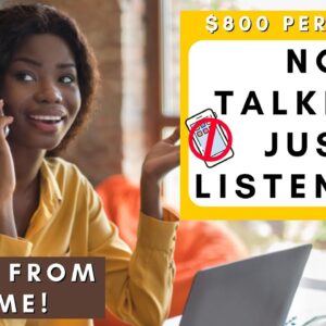 NO TALKING ON THE PHONE! $800 PER WEEK! *LISTEN TO CALLS* NON PHONE WORK FROM HOME JOBS 2023